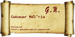 Gebauer Mária névjegykártya
